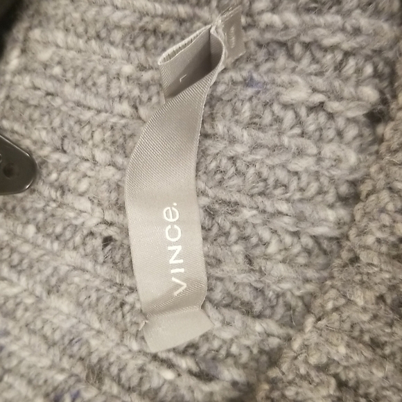 💕VINCE💕 Marled Knit Crew Neck Sweater Large Cozy Chic Wool Nylon Alpaca Blend - Picture 6 of 9